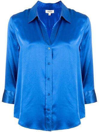 L'agence Blouse met cropped mouwen - Blauw