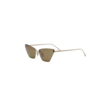Fendi First Crystal Cat Eye Sunglasses - female - Fendi - Sunglasses - Beige - 57 MM - Accessories