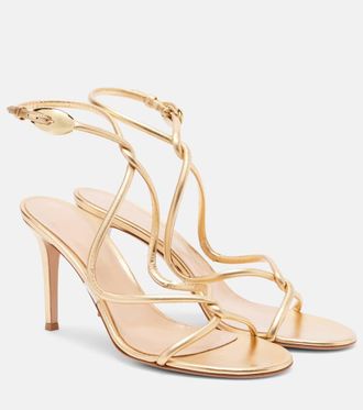 Gianvito Rossi Sandali Jungle Mamba in pelle metallizzata