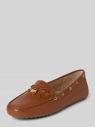 Lauren Ralph Lauren Loafers aus Leder mit Label-Applikation Modell WYLIE in Cognac, Gr&ouml;&szlig;e 37