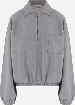 Darkpark katoenen sweatshirt met halve ritssluiting en zak