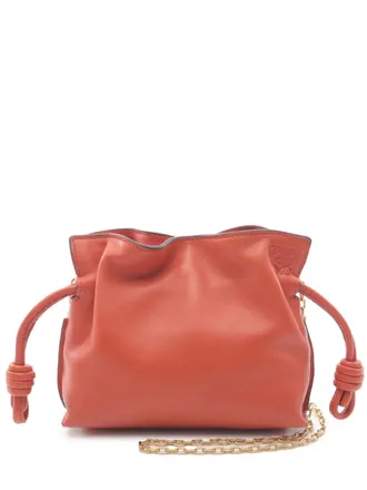 Loewe 2010-2025 Nano Leather Flamenco Knot Chain crossbody bag - women - Calf Leather - One Size - Red