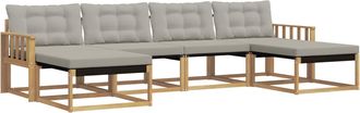 vidaXL Conjunto De Sof&aacute;s De Exterior 6 Uds. Blanco Y Gris Claro Vidaxl