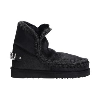 Mou Winter Boots, female, Gray, 7 UK, Suede Ankle Boots with Shearling Lining