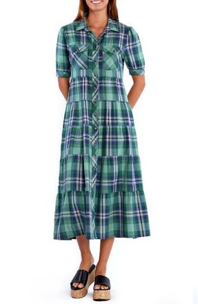 BILLY T Lyla Plaid Tiered Shirtdress in Tree Farm Plaid at Nordstrom, Size X-Small