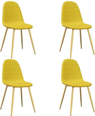 vidaXL Vidaxl - Sillas De Comedor 4 Uds Terciopelo Amarillo Mostaza