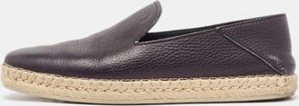 Tod's Tods Black Leather Slip On Espadrilles Flats