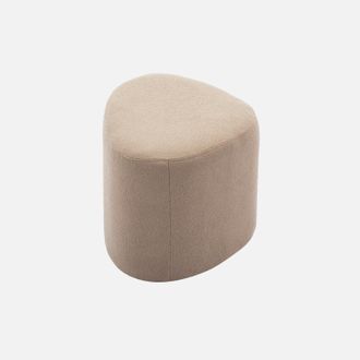 Sweeek Sweeek - Taburete Y Puff De Tela Con Forma De Guijarro, Tao, Gris Beige, 60x44x40 Cm