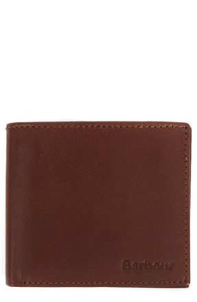 Barbour Colwell Leather Bifold Wallet in Brown Classic Tartan at Nordstrom