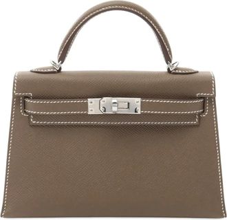 Herm&egrave;s Borsa a mano Kelly II Sellier mini in pelle Epsom 2024 - Marrone
