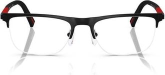 Prada 53mm Semi Rimless Pillow Optical Glasses in Matte Black at Nordstrom