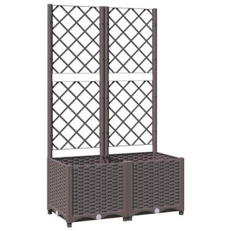 vidaXL Jardinera Con Enrejado Pp Marr&oacute;n 80x40x136 Cm Vidaxl