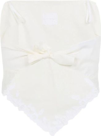 Miu Miu Top Tela Fiammata Ricamo Fiori