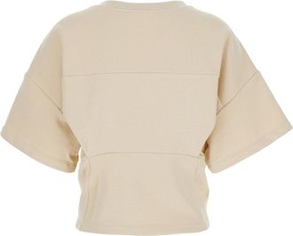 Merci Womens Sweater Round Neck White Cotton Sweatshirts