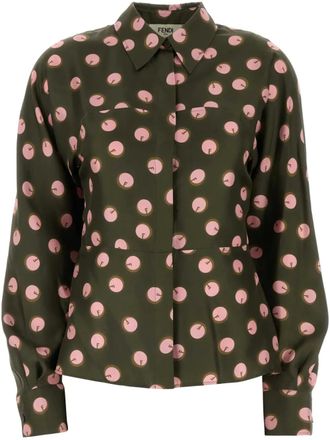 Fendi silk shirt - women - Silk - 44 - Green