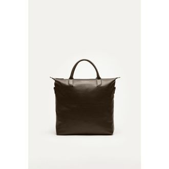 Want Les Essentiels OHare Pebble-Grained Leather Tote in Dark Brown at Nordstrom