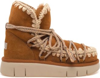Mou Schoenen, Dames, Bruin, 40 EU, Wol, Bounce Boot Suede Scoubidou Lace
