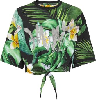 Philipp Plein T-shirt Ronde Hals Hawaii - Dames - T-shirts - Veelkleurig - M - Katoen - Tops