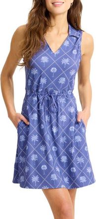 Tommy Bahama Abby Getaway Frond Print Minidress in Sanibel Blue at Nordstrom, Size X-Large