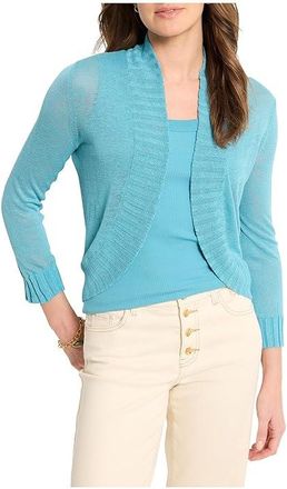 Nic+Zoe Petite Bolero Cardigan Womens Sweater Riveria : PM, Linen/Viscose