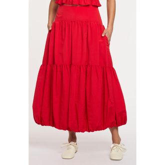 Cinq &agrave; Sept Blythe Tiered Maxi Skirt in Goji Berry at Nordstrom, Size 00