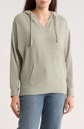 Bobeau Soft Rib Knit Hoodie in Seagrass at Nordstrom Rack, Size X-Small