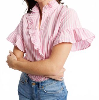 Mille Vanessa Top In Bubblegum Stripe
