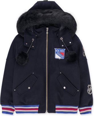 Moose Knuckles NHL x Moose Knuckles Navy Rangers Bomber Jacket