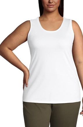 Lands End Supima Cotton Tunic Tank Top in White at Nordstrom, Size X-Small P