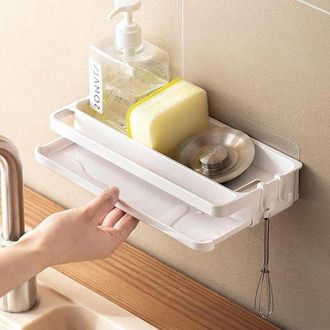 No Brand Organizador Colgante Para Fregadero Sin Taladrar - Soporte Para Esponjas - Fregadero Blanco - Soporte Para Pa&ntilde;os De Cocina - Pr&aacute;ctico Y C&oacute;modo Soporte