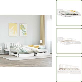 vidaXL The Living Store Letto Estraibile con Cassetti senza Materasso Bianco 90x190 cm - Divano letto