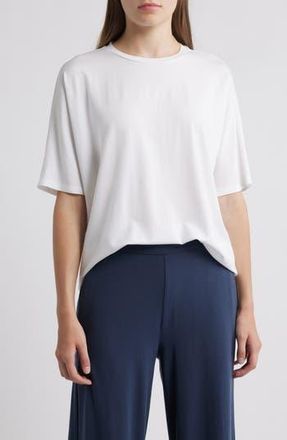 Eileen Fisher Boxy Crewneck T-Shirt in White at Nordstrom Rack, Size Small