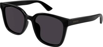 Gucci Vierkante Zonnebril - Heren - Zonnebrillen - Zwart - 56 MM - Accessoires