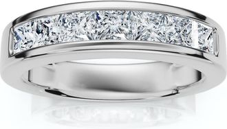 Pompeii3 2Ct TW Mens Princess Cut Diamond Channel Set Wedding Ring Gold Lab Grown