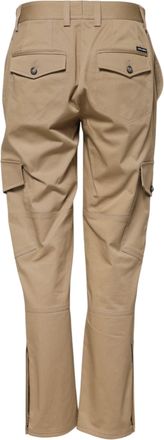 Dolce & Gabbana Womens Beige Mid Waist Cargo Tapered Pants Cotton Elastane