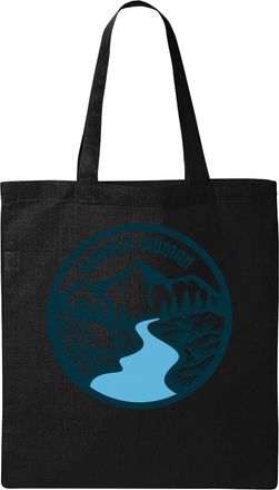 Generic Wander Woman River Graphic Natural Ecological Cotton Tote Bag Black