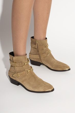 Isabel Marant Heeled Ankle Boots Zalya, Womens, Beige