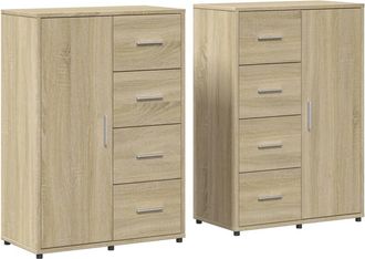 vidaXL Aparadores 2 Uds Madera De Ingenier&iacute;a Roble Sonoma 60x31x84 Cm Vidaxl