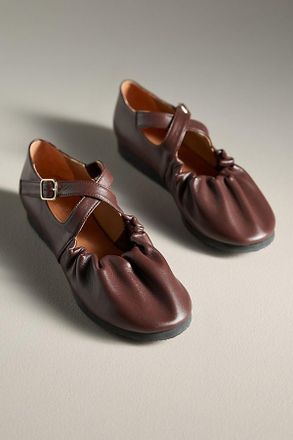 Naguisa Bec Cross-Strap Mary Jane Flats