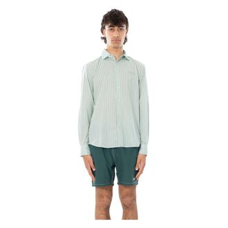 MC2 Saint Barth Chemise Ice Cotton Voile Gestreepte Overhemd - Heren - Casual Overhemden - Groen - M - Katoen - Overhemden