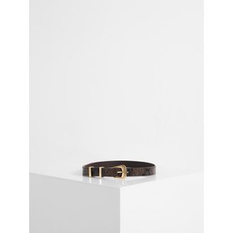 Mani&egrave;re De Voir Lilian Python Belt in Brown/gold at Nordstrom, Size X-Small
