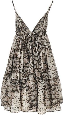 Pinko Snake-print muslin mini dress Woman 38