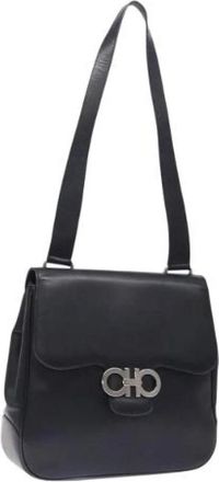 Ferragamo Tweedehands leren schoudertassen - Dames - Vintage Schoudertas - Zwart - ONE Size - Leer - Vintage