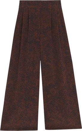 Cortana Karlie- zijden broek hoepelprint- - Dames - Wijde Broeken - Rood - S - Broeken