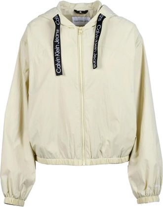 Calvin Klein Jeans Jassen, Dames, Beige, L, Nylon, Winddichte Nylonjas