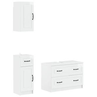 vidaXL Juego De Armarios De Ba&ntilde;o De 3 Piezas Utrecht Blanco Brillante Vidaxl