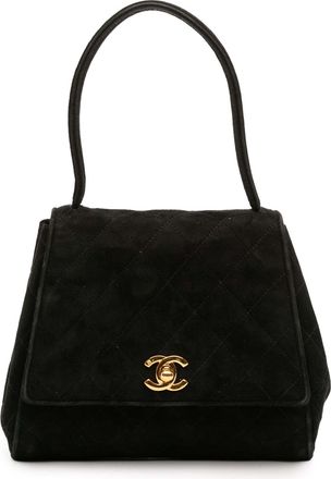 Chanel Pre-owned Womens Quilted Flap Top Handle Bag - Black Textile - One Size