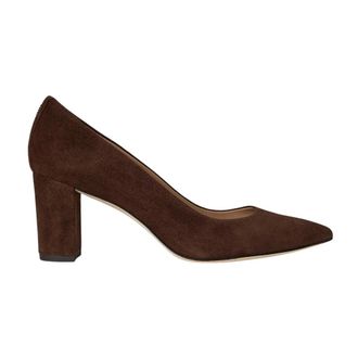 Ralph Lauren Schoenen, Dames, Bruin, 41 EU, Leer, Lanette Pumps met blokhak