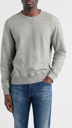 AG - Adriano Goldschmied Blake Cotton French Terry Crewneck Sweatshirt in Heather Grey at Nordstrom, Size Xx-Large
