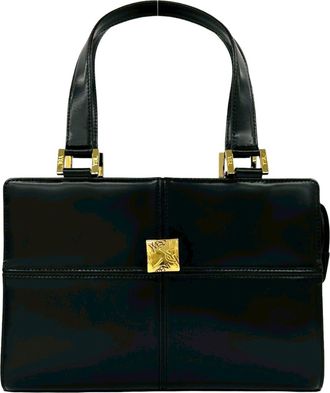 Saint Laurent Black Leather Handbag Tote Bag (Pre-Owned)